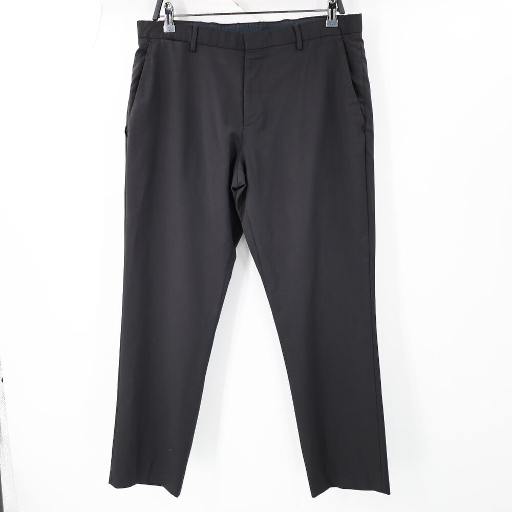Burberry dress pants Mens 48 Flat Front 34X29 Made In Portugal Virgin Wool black